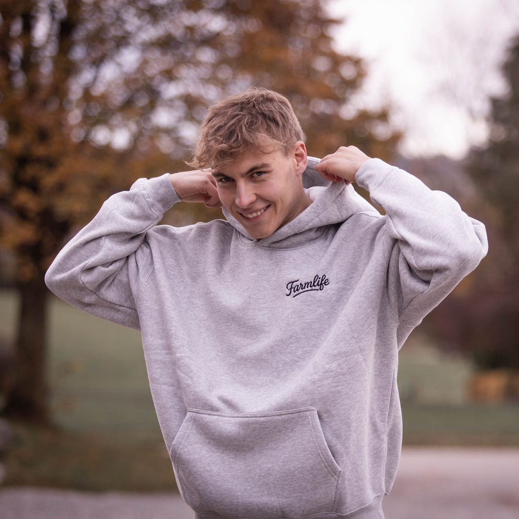 Farmlife - Heavy Oversized Hoodie | Gesticktes Motiv