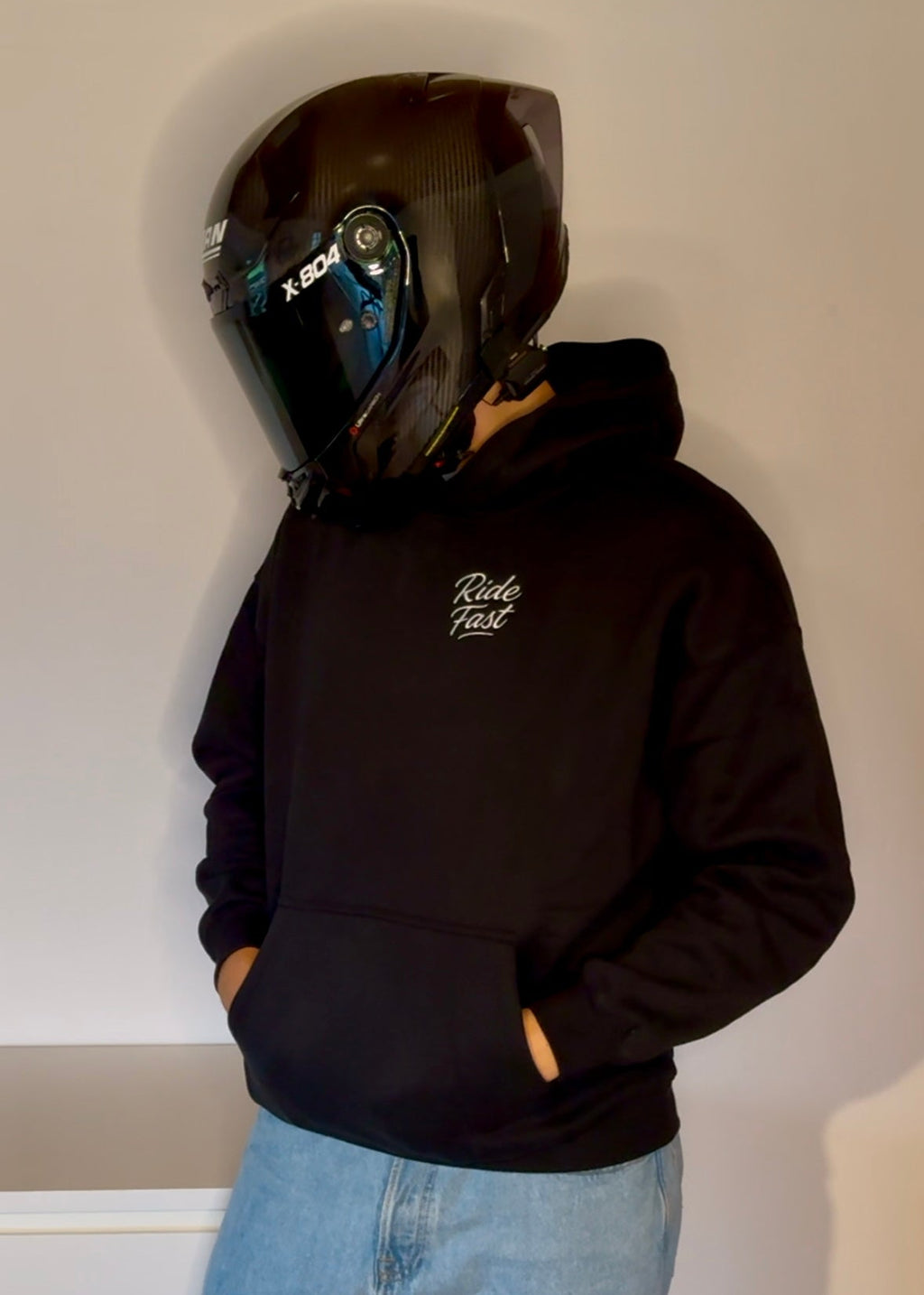 RideFast - Heavy Oversized Hoodie | Gesticktes Motiv